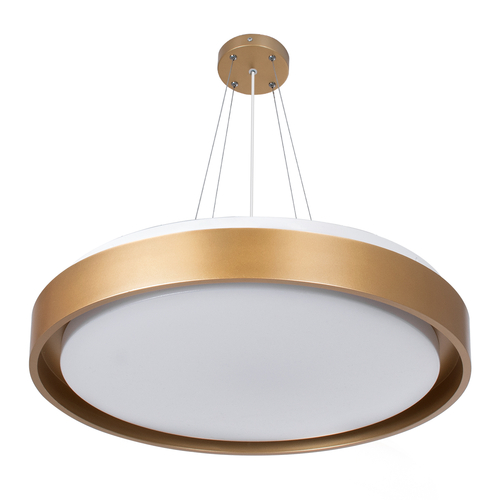 GLOBOSTAR® BARCHETTA 61399 Μοντέρνο Κρεμαστό Φωτιστικό Οροφής LED 72W 8306lm 120° AC 220-240V IP20 Ρυθμιζόμενο Λευκό CCT με Χειριστήριο από 2700K έως 6000K Dimmable - Lumileds SMD Chip - Χρυσό Ματ - Μ48 x Π48 x Υ8.2cm - 3 Χρόνια Εγγύηση