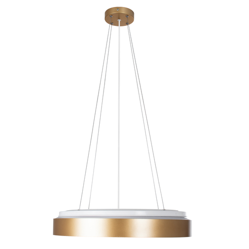 GLOBOSTAR® BARCHETTA 61399 Μοντέρνο Κρεμαστό Φωτιστικό Οροφής LED 72W 8306lm 120° AC 220-240V IP20 Ρυθμιζόμενο Λευκό CCT με Χειριστήριο από 2700K έως 6000K Dimmable - Lumileds SMD Chip - Χρυσό Ματ - Μ48 x Π48 x Υ8.2cm - 3 Χρόνια Εγγύηση