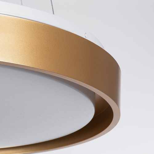 GLOBOSTAR® BARCHETTA 61399 Μοντέρνο Κρεμαστό Φωτιστικό Οροφής LED 72W 8306lm 120° AC 220-240V IP20 Ρυθμιζόμενο Λευκό CCT με Χειριστήριο από 2700K έως 6000K Dimmable - Lumileds SMD Chip - Χρυσό Ματ - Μ48 x Π48 x Υ8.2cm - 3 Χρόνια Εγγύηση