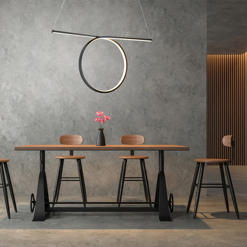 GLOBOSTAR® ROME 61294 Μοντέρνο Κρεμαστό Φωτιστικό Οροφής LED 24W 2640lm 200° AC 220-240V IP20 Ρυθμιζόμενο Λευκό CCT με On/Off 2700K/4500K/6000K - Lumileds SMD Chip - Μαύρο Ματ - Μ65.5 x Π4 x Υ33cm - 3 Χρόνια Εγγύηση