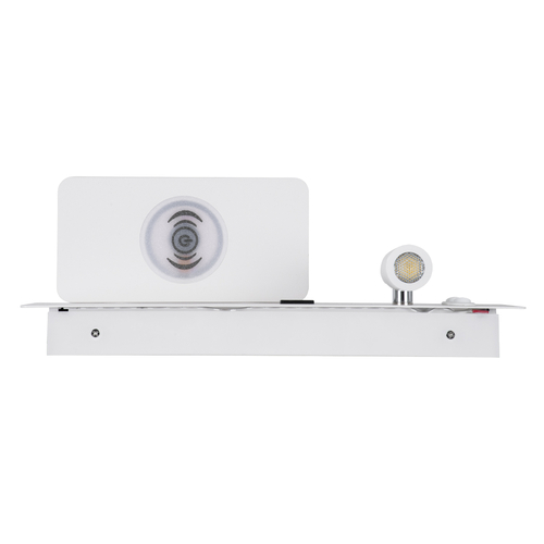 GLOBOSTAR® PALADIN 61354 Μοντέρνο Φωτιστικό Τοίχου - Απλίκα Ξενοδοχείου Reading Light με Φορτιστή USB 3A & Wireless 20W LED 6W 720lm 36° & 360° AC 220-240V IP20 Φυσικό Λευκό 4500K - Bridgelux COB Chip & TÜV SÜD Driver - Λευκό Ματ - Μ30 x Π11 x Υ12cm - 3 Χρόνια Εγγύηση