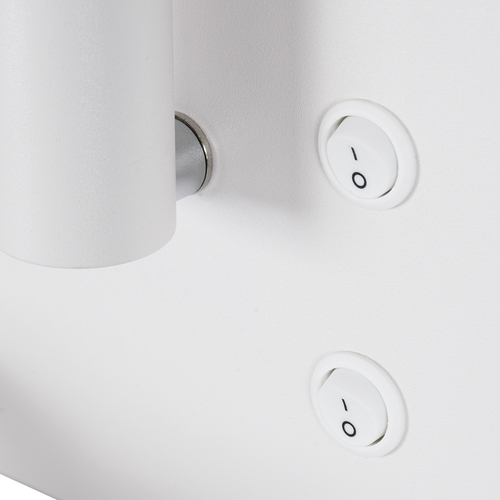 GLOBOSTAR® PALADIN 61354 Μοντέρνο Φωτιστικό Τοίχου - Απλίκα Ξενοδοχείου Reading Light με Φορτιστή USB 3A & Wireless 20W LED 6W 720lm 36° & 360° AC 220-240V IP20 Φυσικό Λευκό 4500K - Bridgelux COB Chip & TÜV SÜD Driver - Λευκό Ματ - Μ30 x Π11 x Υ12cm - 3 Χρόνια Εγγύηση