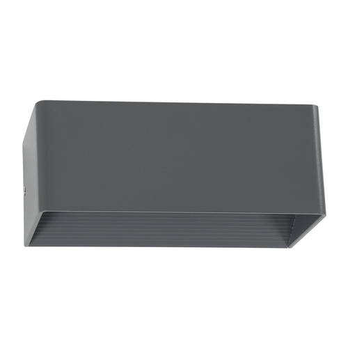 GLOBOSTAR® CIRCOA 60543 Μοντέρνο Φωτιστικό Τοίχου - Απλίκα LED 10W 1080lm 60° AC 220-240V IP44 Θερμό Λευκό 2700K - Bridgelux COB Chip & TÜV SÜD Driver - Γκρι Ανθρακί Ματ - Μ20 x Π8 x Υ10cm - 5 Χρόνια Εγγύηση