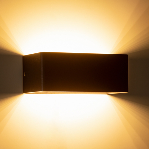 GLOBOSTAR® CIRCOA 60543 Μοντέρνο Φωτιστικό Τοίχου - Απλίκα LED 10W 1080lm 60° AC 220-240V IP44 Θερμό Λευκό 2700K - Bridgelux COB Chip & TÜV SÜD Driver - Γκρι Ανθρακί Ματ - Μ20 x Π8 x Υ10cm - 5 Χρόνια Εγγύηση