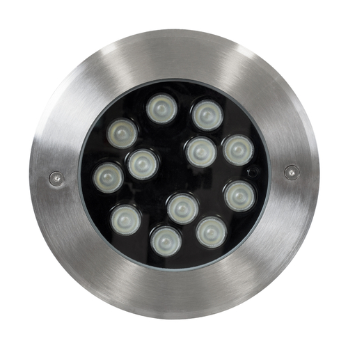 GLOBOSTAR® UNDERWATER-TUNI 90422 Υποβρύχιο Χωνευτό Σποτ για Σιντριβάνια/Πισίνες LED 12W 1020lm 30° DC 24V Αδιάβροχο IP68 RGBW DMX512 Dimmable - Ανοξείδωτο Ατσάλι 304 - Φ18 x Υ11cm - Q17.5 - 3 Χρόνια Εγγύηση