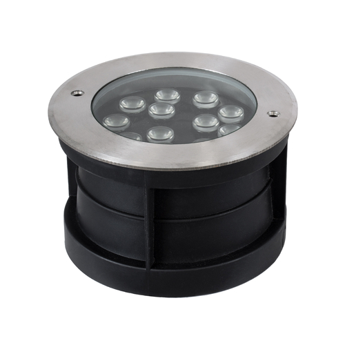 GloboStar® UNDERWATER-JULIA 90570 Υποβρύχιο Χωνευτό Φωτιστικό Σποτ Ειδικό για Σιντριβάνια LED 12W 1020lm 15° DC 24V Αδιάβροχο IP68 Φ18 x Υ11.2cm RGBW DMX512 - Ανοξείδωτο Ατσάλι - 3 Years Warranty