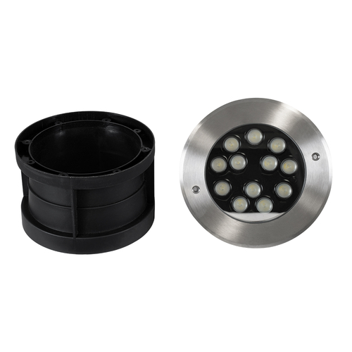 GloboStar® UNDERWATER-JULIA 90570 Υποβρύχιο Χωνευτό Φωτιστικό Σποτ Ειδικό για Σιντριβάνια LED 12W 1020lm 15° DC 24V Αδιάβροχο IP68 Φ18 x Υ11.2cm RGBW DMX512 - Ανοξείδωτο Ατσάλι - 3 Years Warranty