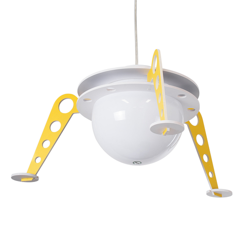 GLOBOSTAR® UFO 61581 Παιδικό Κρεμαστό Φωτιστικό Οροφής με Ντουί 1 x E27 AC 220-240V IP20 - Κίτρινο & Μπλε - Μ58 x Π58 x Υ24cm