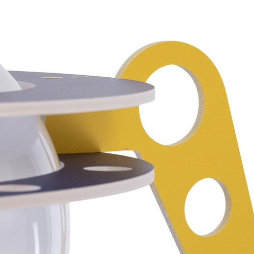 GLOBOSTAR® UFO 61581 Παιδικό Κρεμαστό Φωτιστικό Οροφής με Ντουί 1 x E27 AC 220-240V IP20 - Κίτρινο & Μπλε - Μ58 x Π58 x Υ24cm