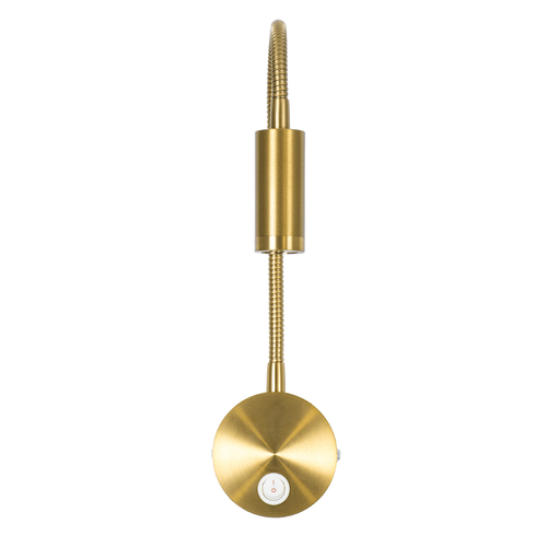 GLOBOSTAR® GOOSE 60880 Μοντέρνο Φωτιστικό Τοίχου - Απλίκα Ξενοδοχείου Reading Light LED 3W 300lm 36° AC 220-240V IP20 Φυσικό Λευκό 4500K - CREE XPE Chip & TÜV SÜD Driver - Χρυσό Πλατίνα - Μ6.5 x Π15 x Υ24.5cm - 3 Χρόνια Εγγύηση