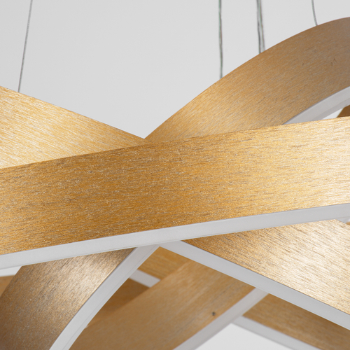 kelvo® VENOM 61190 Μοντέρνο Κρεμαστό Φωτιστικό Οροφής LED 120W 14158lm 120° AC 220-240V IP20 Ρυθμιζόμενο Λευκό CCT με Χειριστήριο από 2700K έως 6000K Dimmable - Lumileds SMD Chip - Χρυσό Βούρτσας - Μ80 x Π80 x Υ60cm - 3 Χρόνια Εγγύηση