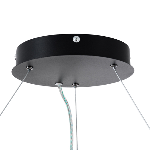 GLOBOSTAR® RA 61194 Μοντέρνο Κρεμαστό Φωτιστικό Οροφής LED 67W 7370lm 120° AC 220-240V IP20 Ρυθμιζόμενο Λευκό CCT με Χειριστήριο από 2700K έως 6000K Dimmable - Lumileds SMD Chip - Μαύρο Ματ - Μ60 x Π60 x Υ8cm - 3 Χρόνια Εγγύηση