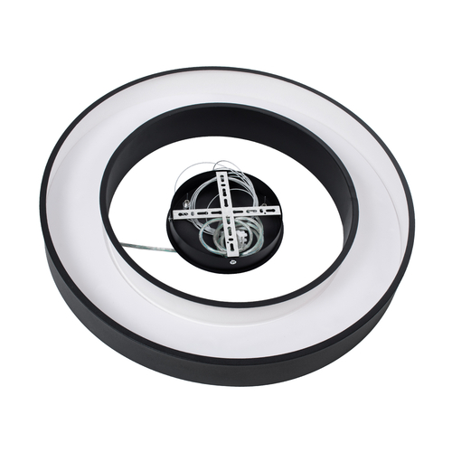 GLOBOSTAR® RA 61194 Μοντέρνο Κρεμαστό Φωτιστικό Οροφής LED 67W 7370lm 120° AC 220-240V IP20 Ρυθμιζόμενο Λευκό CCT με Χειριστήριο από 2700K έως 6000K Dimmable - Lumileds SMD Chip - Μαύρο Ματ - Μ60 x Π60 x Υ8cm - 3 Χρόνια Εγγύηση