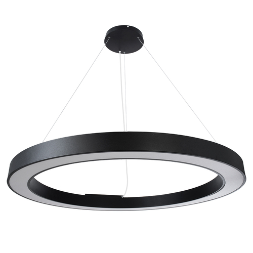 GLOBOSTAR® RA 61198 Μοντέρνο Κρεμαστό Φωτιστικό Οροφής LED 100W 11020lm 120° AC 220-240V IP20 Ρυθμιζόμενο Λευκό CCT με Χειριστήριο από 2700K έως 6000K Dimmable - Lumileds SMD Chip - Μαύρο Ματ - Μ120 x Π120 x Υ8cm - 3 Χρόνια Εγγύηση