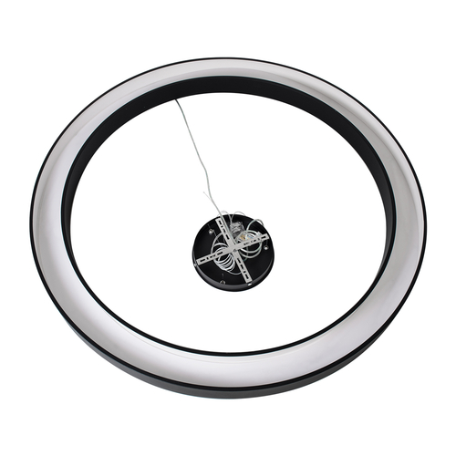 GLOBOSTAR® RA 61198 Μοντέρνο Κρεμαστό Φωτιστικό Οροφής LED 100W 11020lm 120° AC 220-240V IP20 Ρυθμιζόμενο Λευκό CCT με Χειριστήριο από 2700K έως 6000K Dimmable - Lumileds SMD Chip - Μαύρο Ματ - Μ120 x Π120 x Υ8cm - 3 Χρόνια Εγγύηση