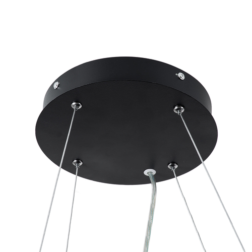 GLOBOSTAR® KAMALA 61206-P Μοντέρνο Κρεμαστό Φωτιστικό Οροφής LED 67W 7370lm 120° AC 220-240V IP20 Ρυθμιζόμενο Λευκό CCT με Χειριστήριο από 2700K έως 6000K Dimmable - Lumileds SMD Chip - Μαύρο Ματ - Μ40 x Π40 x Υ8cm - 3 Χρόνια Εγγύηση