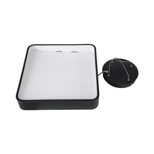 GLOBOSTAR® KAMALA 61206-P Μοντέρνο Κρεμαστό Φωτιστικό Οροφής LED 67W 7370lm 120° AC 220-240V IP20 Ρυθμιζόμενο Λευκό CCT με Χειριστήριο από 2700K έως 6000K Dimmable - Lumileds SMD Chip - Μαύρο Ματ - Μ40 x Π40 x Υ8cm - 3 Χρόνια Εγγύηση