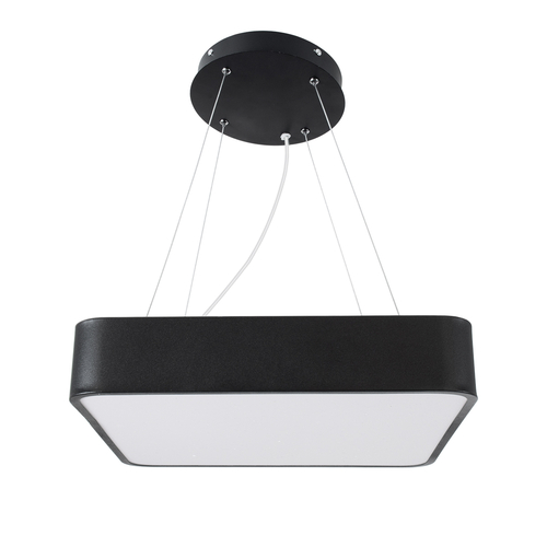 GLOBOSTAR® KAMALA 61206-P Μοντέρνο Κρεμαστό Φωτιστικό Οροφής LED 67W 7370lm 120° AC 220-240V IP20 Ρυθμιζόμενο Λευκό CCT με Χειριστήριο από 2700K έως 6000K Dimmable - Lumileds SMD Chip - Μαύρο Ματ - Μ40 x Π40 x Υ8cm - 3 Χρόνια Εγγύηση