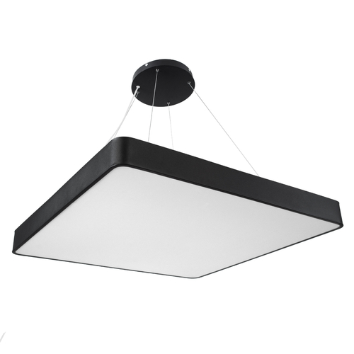 GLOBOSTAR® KAMALA 61210-P Μοντέρνο Κρεμαστό Φωτιστικό Οροφής LED 100W 11020lm 120° AC 220-240V IP20 Ρυθμιζόμενο Λευκό CCT με Χειριστήριο από 2700K έως 6000K Dimmable - Lumileds SMD Chip - Μαύρο Ματ - Μ80 x Π80 x Υ8cm - 3 Χρόνια Εγγύηση