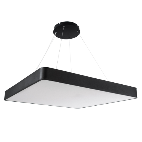 GLOBOSTAR® KAMALA 61210-P Μοντέρνο Κρεμαστό Φωτιστικό Οροφής LED 100W 11020lm 120° AC 220-240V IP20 Ρυθμιζόμενο Λευκό CCT με Χειριστήριο από 2700K έως 6000K Dimmable - Lumileds SMD Chip - Μαύρο Ματ - Μ80 x Π80 x Υ8cm - 3 Χρόνια Εγγύηση