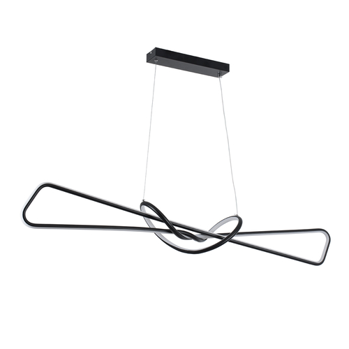 GLOBOSTAR® DOLORES 61279 Μοντέρνο Κρεμαστό Φωτιστικό Οροφής LED 105W 11760lm 300° AC 220-240V IP20 Ρυθμιζόμενο Λευκό CCT με Χειριστήριο από 2700K έως 6000K Dimmable - Lumileds SMD Chip - Μαύρο Ματ - Μ110 x Π17 x Υ17.5cm - 3 Χρόνια Εγγύηση