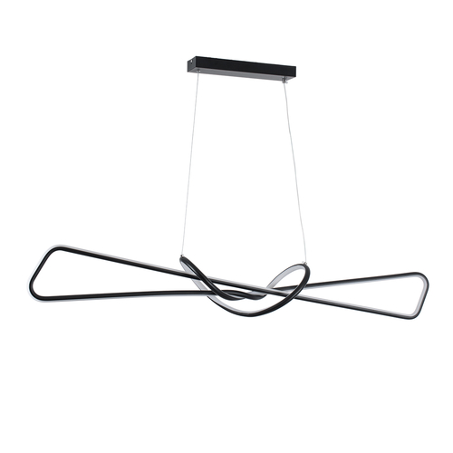 GLOBOSTAR® DOLORES 61279 Μοντέρνο Κρεμαστό Φωτιστικό Οροφής LED 105W 11760lm 300° AC 220-240V IP20 Ρυθμιζόμενο Λευκό CCT με Χειριστήριο από 2700K έως 6000K Dimmable - Lumileds SMD Chip - Μαύρο Ματ - Μ110 x Π17 x Υ17.5cm - 3 Χρόνια Εγγύηση