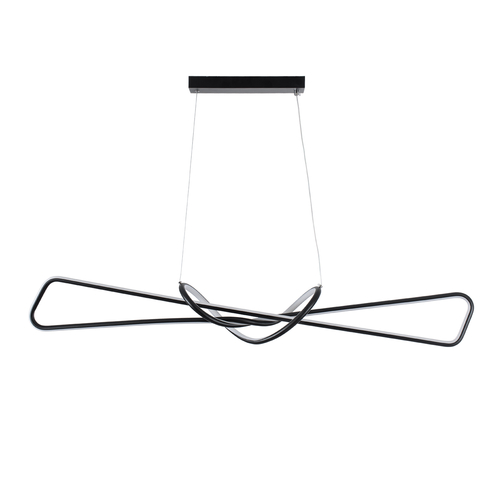 GLOBOSTAR® DOLORES 61279 Μοντέρνο Κρεμαστό Φωτιστικό Οροφής LED 105W 11760lm 300° AC 220-240V IP20 Ρυθμιζόμενο Λευκό CCT με Χειριστήριο από 2700K έως 6000K Dimmable - Lumileds SMD Chip - Μαύρο Ματ - Μ110 x Π17 x Υ17.5cm - 3 Χρόνια Εγγύηση