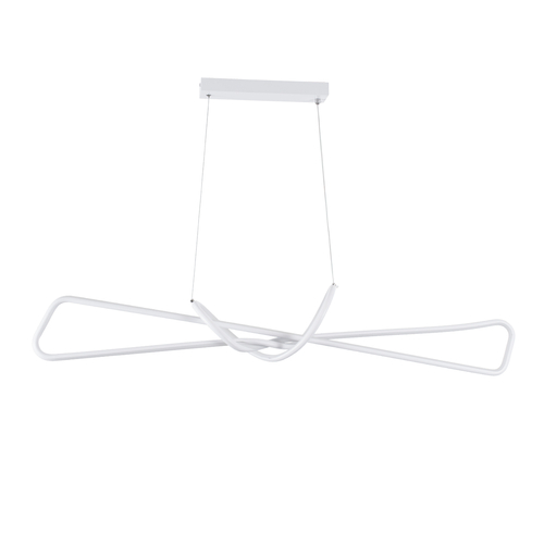 GLOBOSTAR® DOLORES 61280 Μοντέρνο Κρεμαστό Φωτιστικό Οροφής LED 105W 11760lm 300° AC 220-240V IP20 Ρυθμιζόμενο Λευκό CCT με Χειριστήριο από 2700K έως 6000K Dimmable - Lumileds SMD Chip - Λευκό Ματ - Μ110 x Π17 x Υ17.5cm - 3 Χρόνια Εγγύηση