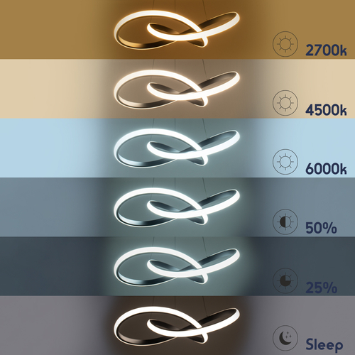 GLOBOSTAR® DEXTER 60917 Μοντέρνο Κρεμαστό Φωτιστικό Οροφής LED 120W 13440lm 300° AC 220-240V IP20 Ρυθμιζόμενο Λευκό CCT με Χειριστήριο από 2700K έως 6000K Dimmable - Lumileds SMD Chip - Μαύρο Ματ - Μ103 x Π103 x Υ22cm - 3 Χρόνια Εγγύηση