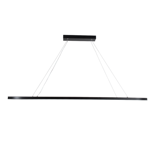 GLOBOSTAR® BOLIVAR 61271 Μοντέρνο Κρεμαστό Φωτιστικό Οροφής LED 54W 6210lm 360° AC 220-240V IP20 Ρυθμιζόμενο Λευκό CCT με Χειριστήριο από 2700K έως 6000K Dimmable - Lumileds SMD Chip - Μαύρο Ματ - Μ120 x Π30 x Υ2cm - 3 Χρόνια Εγγύηση