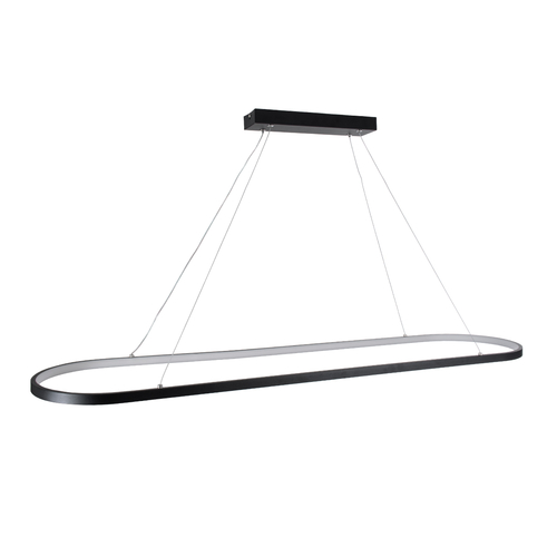 GLOBOSTAR® BOLIVAR 61271 Μοντέρνο Κρεμαστό Φωτιστικό Οροφής LED 54W 6210lm 360° AC 220-240V IP20 Ρυθμιζόμενο Λευκό CCT με Χειριστήριο από 2700K έως 6000K Dimmable - Lumileds SMD Chip - Μαύρο Ματ - Μ120 x Π30 x Υ2cm - 3 Χρόνια Εγγύηση