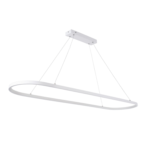 GLOBOSTAR® BOLIVAR 61272 Μοντέρνο Κρεμαστό Φωτιστικό Οροφής LED 54W 6210lm 360° AC 220-240V IP20 Ρυθμιζόμενο Λευκό CCT με Χειριστήριο από 2700K έως 6000K Dimmable - Lumileds SMD Chip - Λευκό Ματ - Μ120 x Π30 x Υ2cm - 3 Χρόνια Εγγύηση