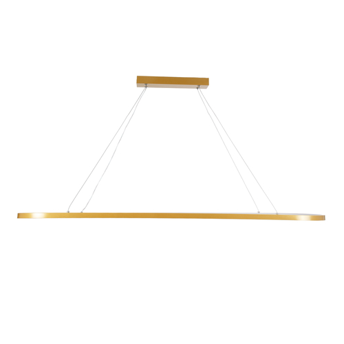 GLOBOSTAR® BOLIVAR 61274 Μοντέρνο Κρεμαστό Φωτιστικό Οροφής LED 54W 6210lm 360° AC 220-240V IP20 Ρυθμιζόμενο Λευκό CCT με Χειριστήριο από 2700K έως 6000K Dimmable - Lumileds SMD Chip - Χρυσό Βούρτσας - Μ120 x Π30 x Υ2cm - 3 Χρόνια Εγγύηση