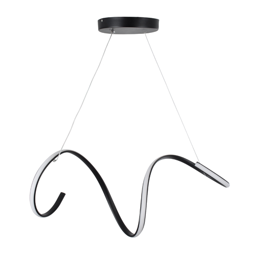 GLOBOSTAR® SPIRALE 61283 Μοντέρνο Κρεμαστό Φωτιστικό Οροφής LED 75W 8400lm 300° AC 220-240V IP20 Ρυθμιζόμενο Λευκό CCT με Χειριστήριο από 2700K έως 6000K Dimmable - Lumileds SMD Chip - Μαύρο Ματ - Μ72 x Π25 x Υ30cm - 3 Χρόνια Εγγύηση