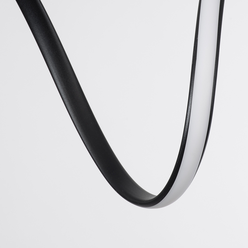 GLOBOSTAR® SPIRALE 61283 Μοντέρνο Κρεμαστό Φωτιστικό Οροφής LED 75W 8400lm 300° AC 220-240V IP20 Ρυθμιζόμενο Λευκό CCT με Χειριστήριο από 2700K έως 6000K Dimmable - Lumileds SMD Chip - Μαύρο Ματ - Μ72 x Π25 x Υ30cm - 3 Χρόνια Εγγύηση