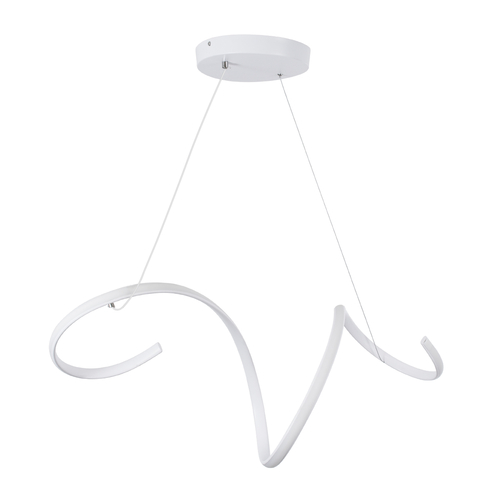 GLOBOSTAR® SPIRALE 61284 Μοντέρνο Κρεμαστό Φωτιστικό Οροφής LED 75W 8400lm 300° AC 220-240V IP20 Ρυθμιζόμενο Λευκό CCT με Χειριστήριο από 2700K έως 6000K Dimmable - Lumileds SMD Chip - Λευκό Ματ - Μ72 x Π25 x Υ30cm - 3 Χρόνια Εγγύηση