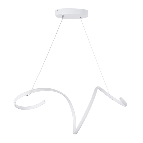 GLOBOSTAR® SPIRALE 61284 Μοντέρνο Κρεμαστό Φωτιστικό Οροφής LED 75W 8400lm 300° AC 220-240V IP20 Ρυθμιζόμενο Λευκό CCT με Χειριστήριο από 2700K έως 6000K Dimmable - Lumileds SMD Chip - Λευκό Ματ - Μ72 x Π25 x Υ30cm - 3 Χρόνια Εγγύηση