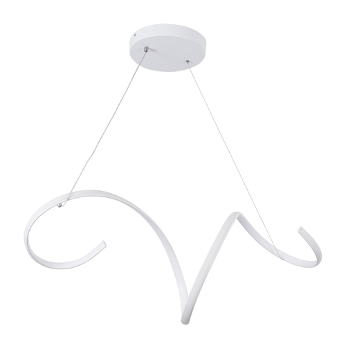 GLOBOSTAR® SPIRALE 61284 Μοντέρνο Κρεμαστό Φωτιστικό Οροφής LED 75W 8400lm 300° AC 220-240V IP20 Ρυθμιζόμενο Λευκό CCT με Χειριστήριο από 2700K έως 6000K Dimmable - Lumileds SMD Chip - Λευκό Ματ - Μ72 x Π25 x Υ30cm - 3 Χρόνια Εγγύηση