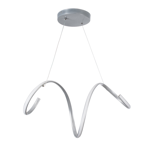 GLOBOSTAR® SPIRALE 61285 Μοντέρνο Κρεμαστό Φωτιστικό Οροφής LED 75W 8400lm 300° AC 220-240V IP20 Ρυθμιζόμενο Λευκό CCT με Χειριστήριο από 2700K έως 6000K Dimmable - Lumileds SMD Chip - Νίκελ Βούρτσας - Μ72 x Π25 x Υ30cm - 3 Χρόνια Εγγύηση