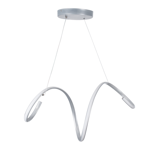 GLOBOSTAR® SPIRALE 61285 Μοντέρνο Κρεμαστό Φωτιστικό Οροφής LED 75W 8400lm 300° AC 220-240V IP20 Ρυθμιζόμενο Λευκό CCT με Χειριστήριο από 2700K έως 6000K Dimmable - Lumileds SMD Chip - Νίκελ Βούρτσας - Μ72 x Π25 x Υ30cm - 3 Χρόνια Εγγύηση