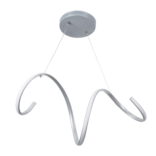 GLOBOSTAR® SPIRALE 61285 Μοντέρνο Κρεμαστό Φωτιστικό Οροφής LED 75W 8400lm 300° AC 220-240V IP20 Ρυθμιζόμενο Λευκό CCT με Χειριστήριο από 2700K έως 6000K Dimmable - Lumileds SMD Chip - Νίκελ Βούρτσας - Μ72 x Π25 x Υ30cm - 3 Χρόνια Εγγύηση