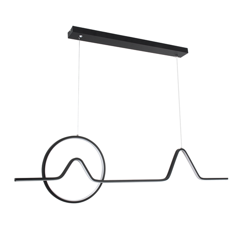 GLOBOSTAR® WINDY 61292 Μοντέρνο Κρεμαστό Φωτιστικό Οροφής LED 67W 7504lm 300° AC 220-240V IP20 Ρυθμιζόμενο Λευκό CCT με Χειριστήριο από 2700K έως 6000K Dimmable - Lumileds SMD Chip - Μαύρο Ματ - Μ120 x Π4 x Υ30cm - 3 Χρόνια Εγγύηση