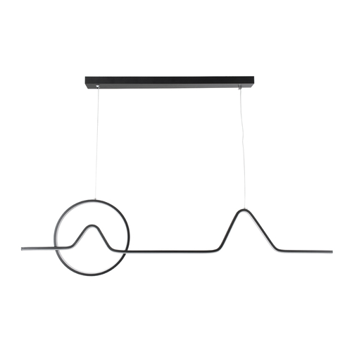 GLOBOSTAR® WINDY 61292 Μοντέρνο Κρεμαστό Φωτιστικό Οροφής LED 67W 7504lm 300° AC 220-240V IP20 Ρυθμιζόμενο Λευκό CCT με Χειριστήριο από 2700K έως 6000K Dimmable - Lumileds SMD Chip - Μαύρο Ματ - Μ120 x Π4 x Υ30cm - 3 Χρόνια Εγγύηση