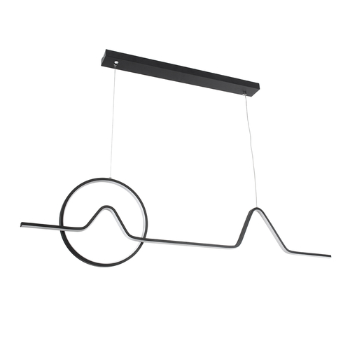 GLOBOSTAR® WINDY 61292 Μοντέρνο Κρεμαστό Φωτιστικό Οροφής LED 67W 7504lm 300° AC 220-240V IP20 Ρυθμιζόμενο Λευκό CCT με Χειριστήριο από 2700K έως 6000K Dimmable - Lumileds SMD Chip - Μαύρο Ματ - Μ120 x Π4 x Υ30cm - 3 Χρόνια Εγγύηση