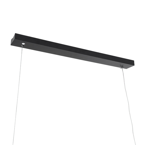 GLOBOSTAR® WINDY 61292 Μοντέρνο Κρεμαστό Φωτιστικό Οροφής LED 67W 7504lm 300° AC 220-240V IP20 Ρυθμιζόμενο Λευκό CCT με Χειριστήριο από 2700K έως 6000K Dimmable - Lumileds SMD Chip - Μαύρο Ματ - Μ120 x Π4 x Υ30cm - 3 Χρόνια Εγγύηση