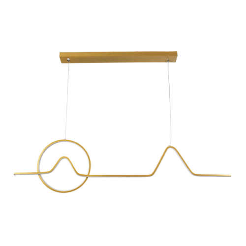 GLOBOSTAR® WINDY 61293 Μοντέρνο Κρεμαστό Φωτιστικό Οροφής LED 67W 7504lm 300° AC 220-240V IP20 Ρυθμιζόμενο Λευκό CCT με Χειριστήριο από 2700K έως 6000K Dimmable - Lumileds SMD Chip - Χρυσό Βούρτσας - Μ120 x Π4 x Υ30cm - 3 Χρόνια Εγγύηση