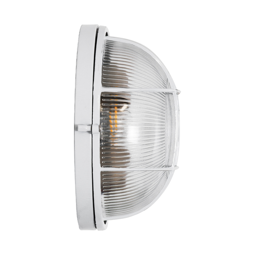 GLOBOSTAR® BOATLIGHT 61588 Vintage Φωτιστικό Καραβοχελώνα Τοίχου & Οροφής με Ντουί 2 x E27 AC 220-240V Αδιάβροχο IP65 - Λευκό Ματ - Μ24 x Π24 x Υ11cm