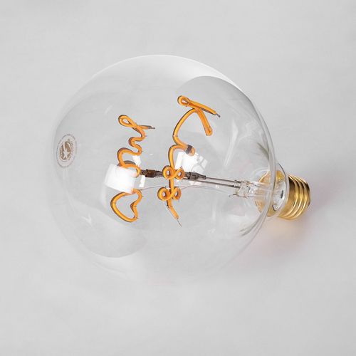 GLOBOSTAR® KISS ME 99257 Λάμπα E27 G125 LED 4W 340lm 360° AC 220-240V IP20 Ultra Θερμό Λευκό 2200K Dimmable - Filament Chip - Διάφανο - Μ12.5 x Π12.5 x Υ18cm - 3 Χρόνια Εγγύηση