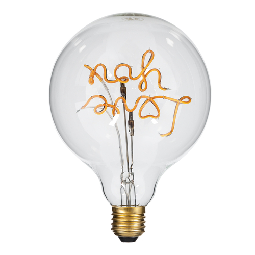 GLOBOSTAR® LOVE YOU 99261 Λάμπα E27 G125 LED 4W 340lm 360° AC 220-240V IP20 Ultra Θερμό Λευκό 2200K Dimmable - Filament Chip - Διάφανο - Μ12.5 x Π12.5 x Υ18cm - 3 Χρόνια Εγγύηση