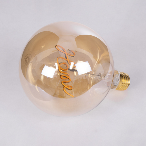 GLOBOSTAR® HOME 99254 Λάμπα E27 G125 LED 2.4W 204lm 360° AC 220-240V IP20 Ultra Θερμό Λευκό 2200K Dimmable - Filament Chip - Μελί - Μ12.5 x Π12.5 x Υ18cm - 3 Χρόνια Εγγύηση